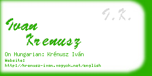 ivan krenusz business card